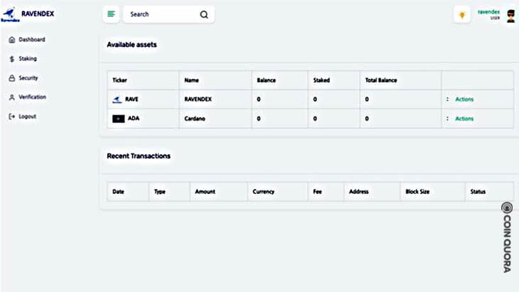 Cardano Based Ravendex Releases the First Look of Its Staking Platform