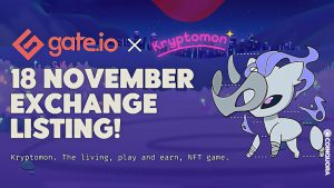 Kryptomon to list its KMON token on Gate.io in partnership with its first Tier 1 CEX 1