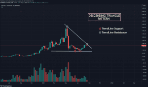 LTC USDT chart showing Descending Triangle pattern 1024x604 1
