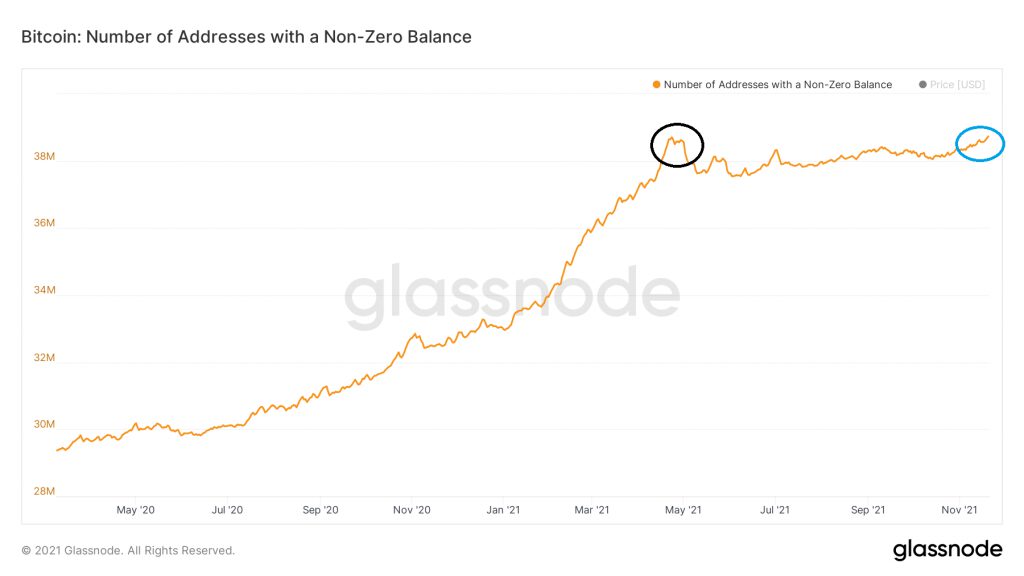 glassnode studio bitcoin number of addresses with a non zero balance 1 1