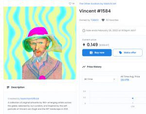 2022 01 28 13 38 21 Vincent 1584 The Other Avatars by Saatchi Art OpenSea and 2 more pages Pr