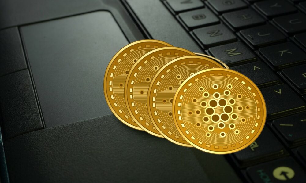 gold futuristic cardano cryptocurrency coin vector 32011640 1000x600 1