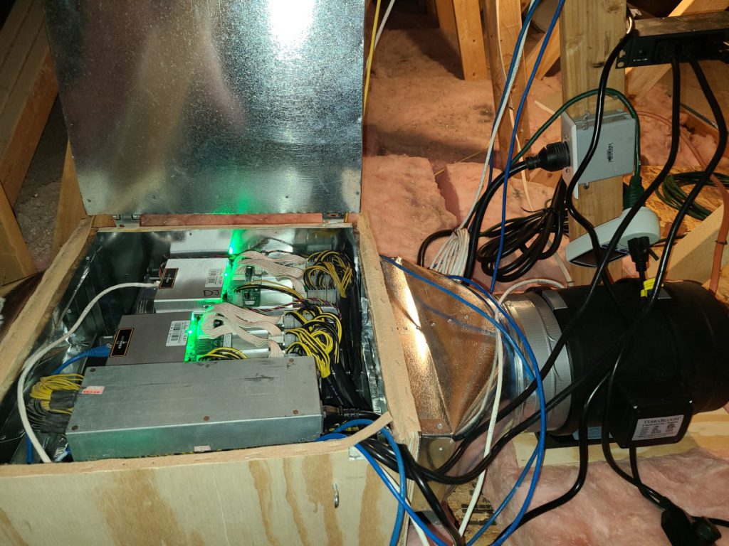 home bitcoin miners attic