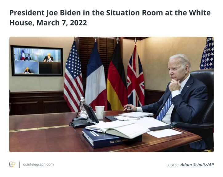 Powers On… Biden accepts blockchain technology, recognizes its benefits and pushes for adoption 1 President Joe Biden in the Situation Room at the White House March 7 2022 50