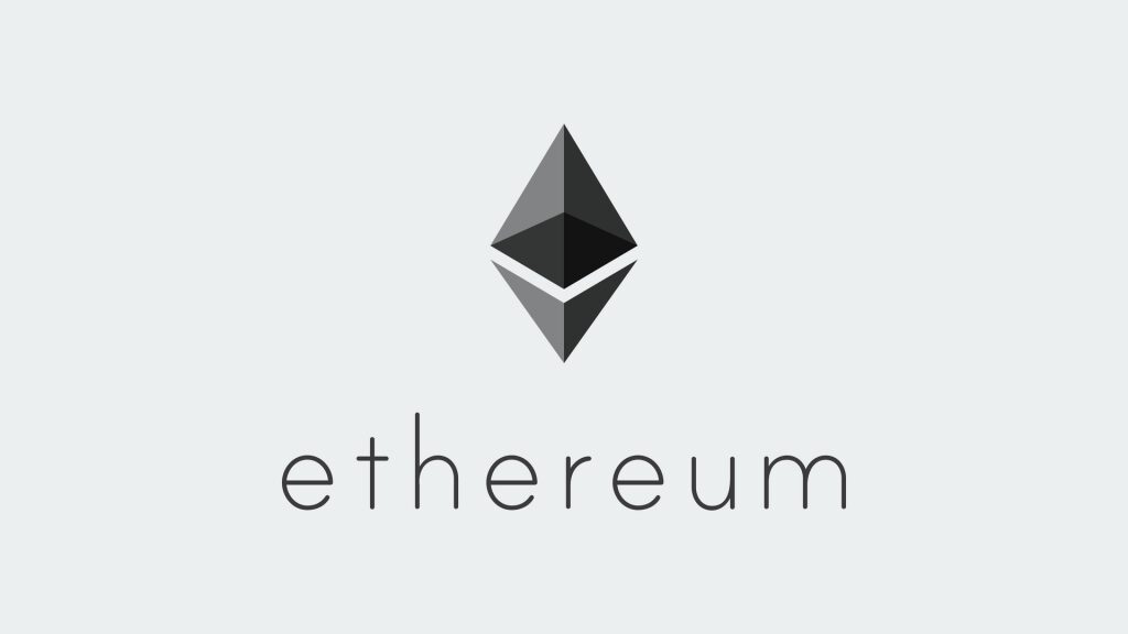 ethereum logo portrait black gray