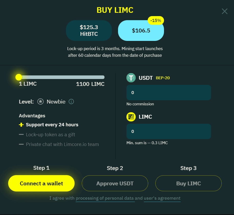 limcore io defi platform token 1