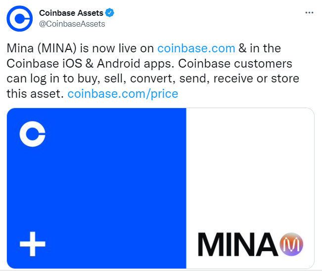 Mina Coinbase