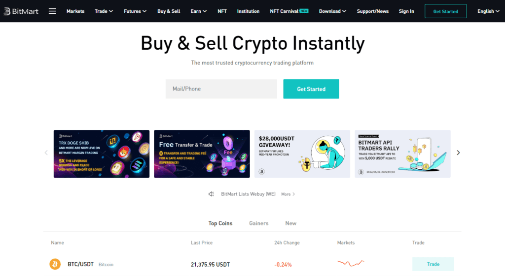 Bitmart Review – Is it Really the Most Trusted Exchange? 5 Bitmart Review Bitmart Website