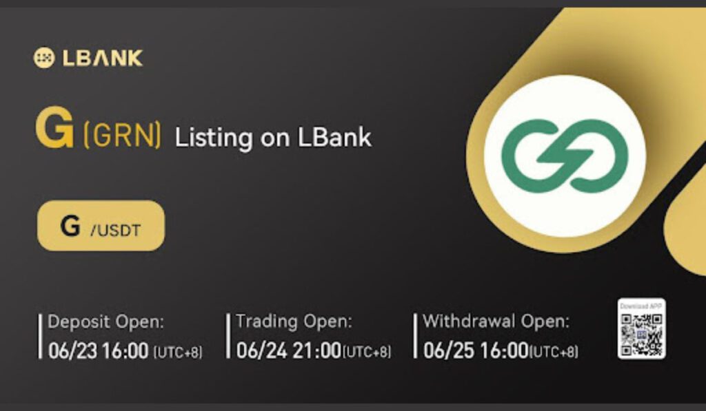 GRN G Token Listed On LBank Exchange 1