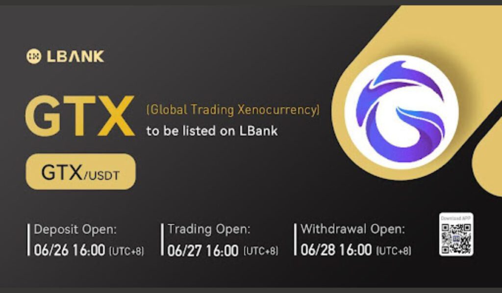 LBank Exchange Lists Global Trading Xenocurrency GTX 1