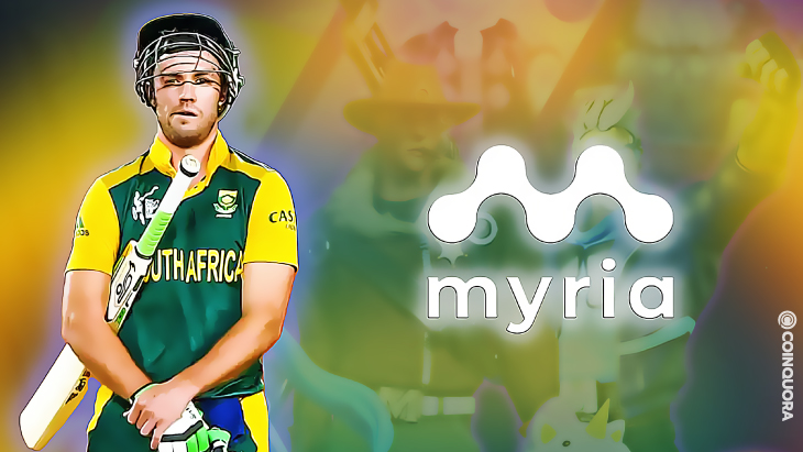 South African cricketer AB de Villiers announced his partnership with blockchain gaming company Myria.