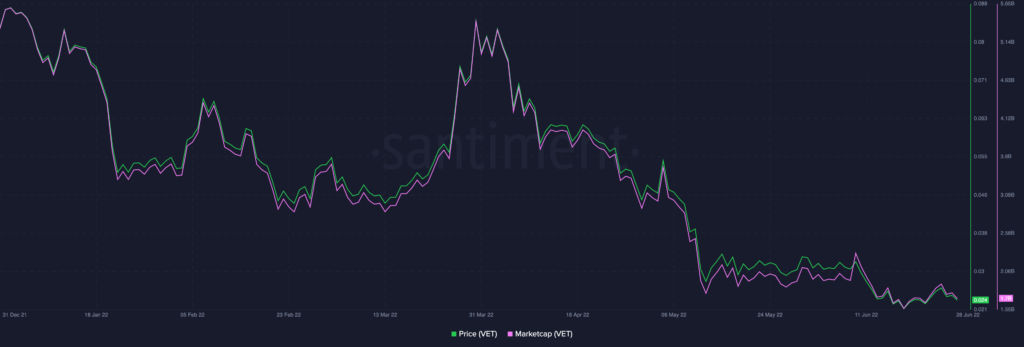 VeChain VET 08.43.29 29 Jun 2022