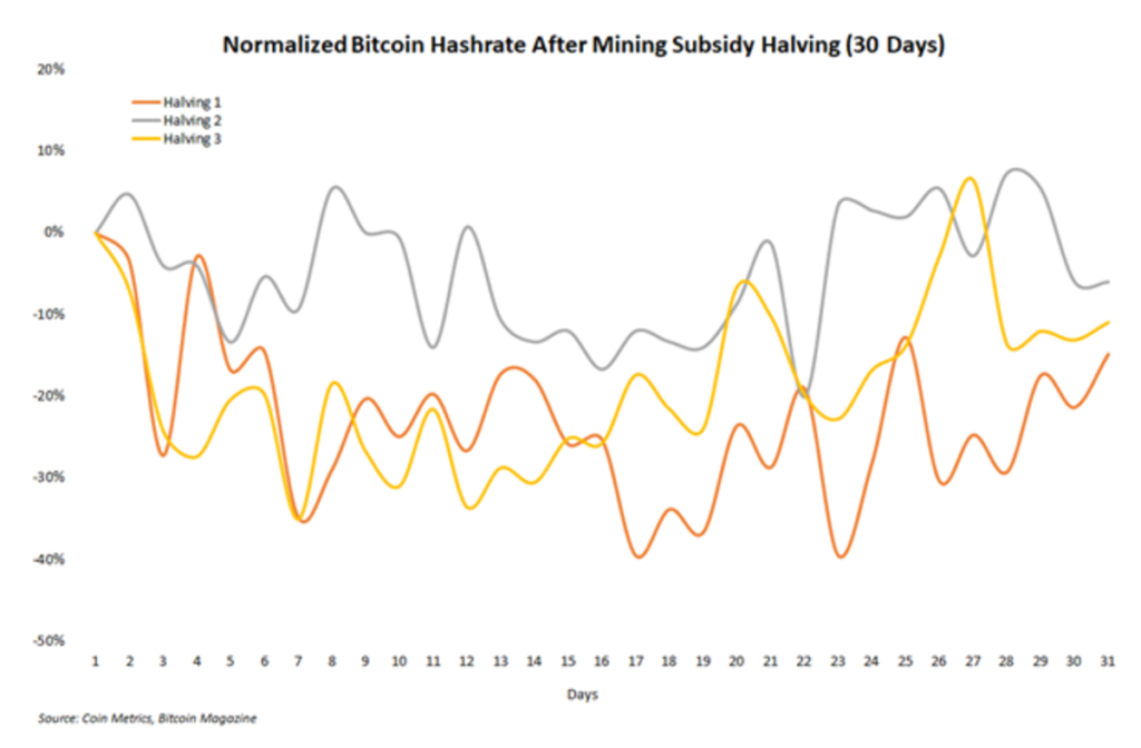 normalized bitcoin hash rate after mining subsidy halving