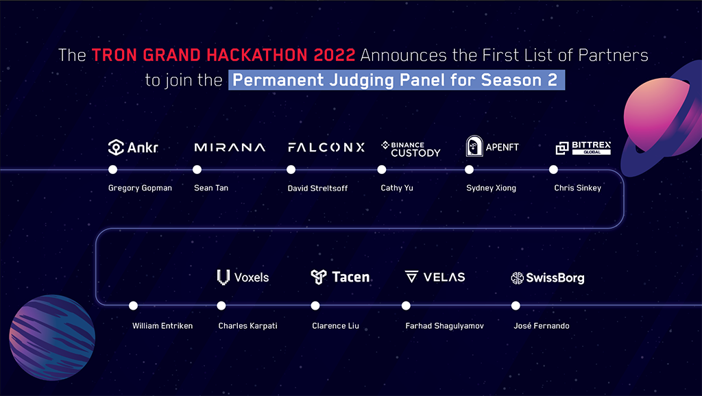 tron grand hackathon 2022 announces first list of new partners