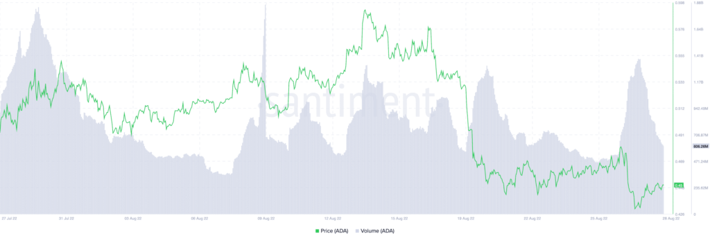 Cardano ADA 14.08.16 28 Aug 2022