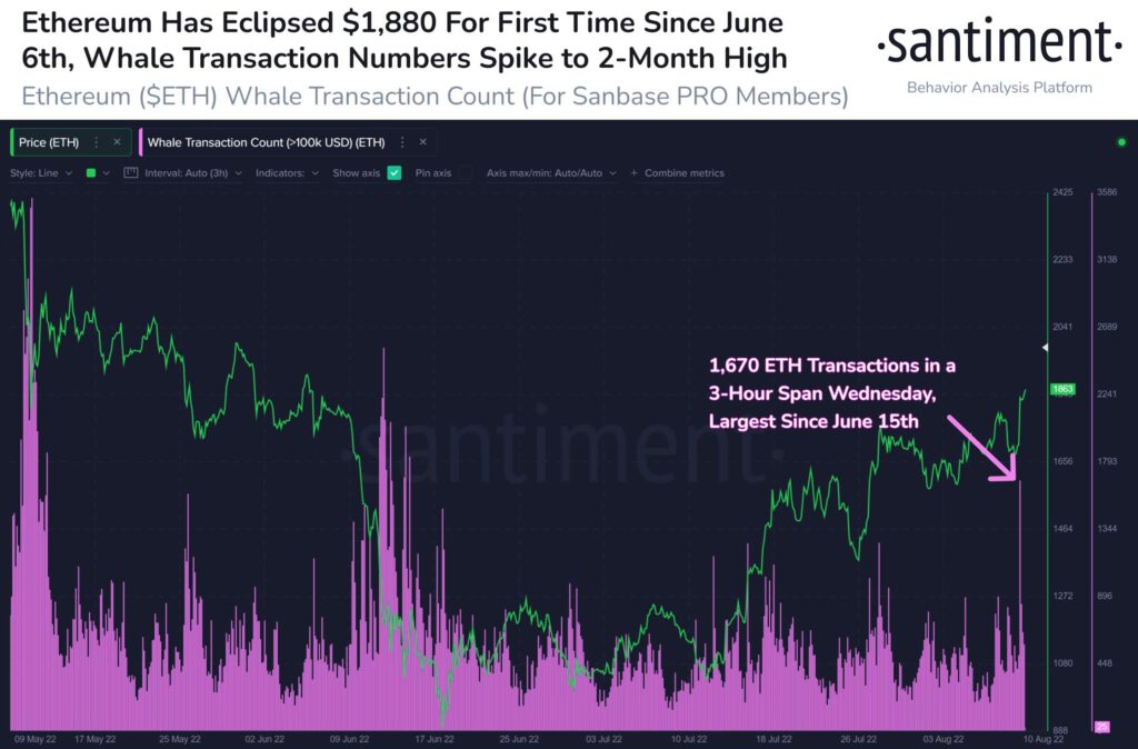 Ethereum ETH Whale Transactions