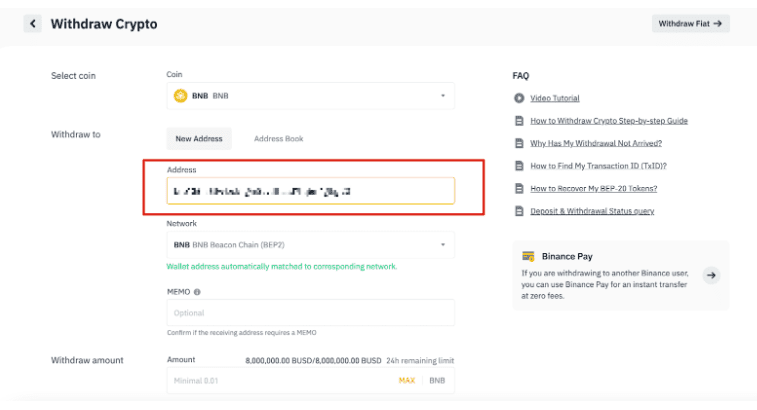 How To Withdraw From Binance Withdraw Crypto Step 4