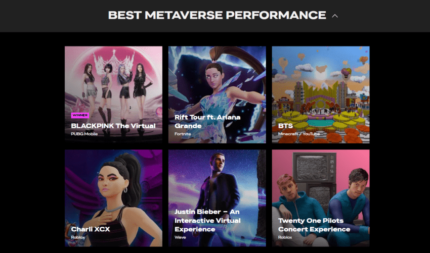 BlackPink Take Award for Best Metaverse Concert at the VMAs 1 2022 09 01 11 39 11 Nominees for 2022 MTV Video Music Awards 850x501 1