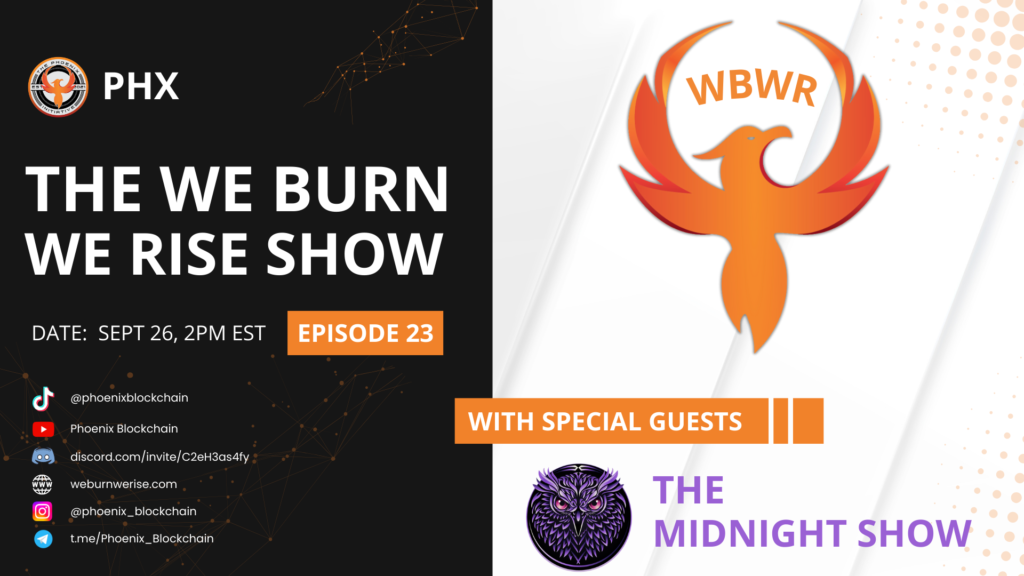 We Burn We Rise: Episode 23 – Featuring Midnight, Founder of The Midnight Show with Hosts Spazzitron McGee, Hyperion, Rxbbn, and Fluffy