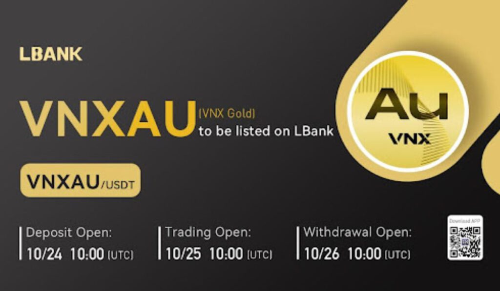 LBank Exchange Set to List VNX Gold VNXAU Token on October 25 1