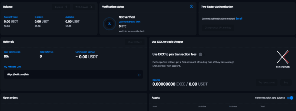 Xult Dashboard