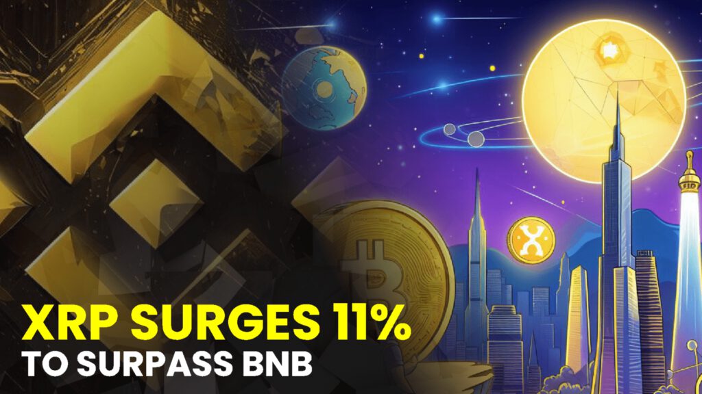 XRP Surges 11% to Surpass BNB, Becoming the 4th Largest Cryptocurrency