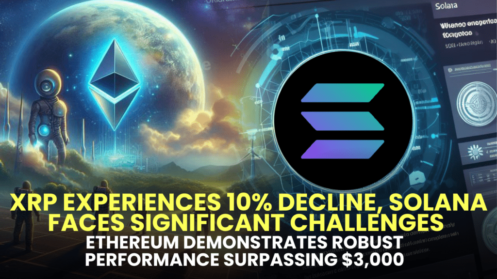 XRP Experiences 10% Decline, Solana (SOL) Faces Significant Challenges, Ethereum (ETH) Demonstrates Robust Performance Surpassing $3,000