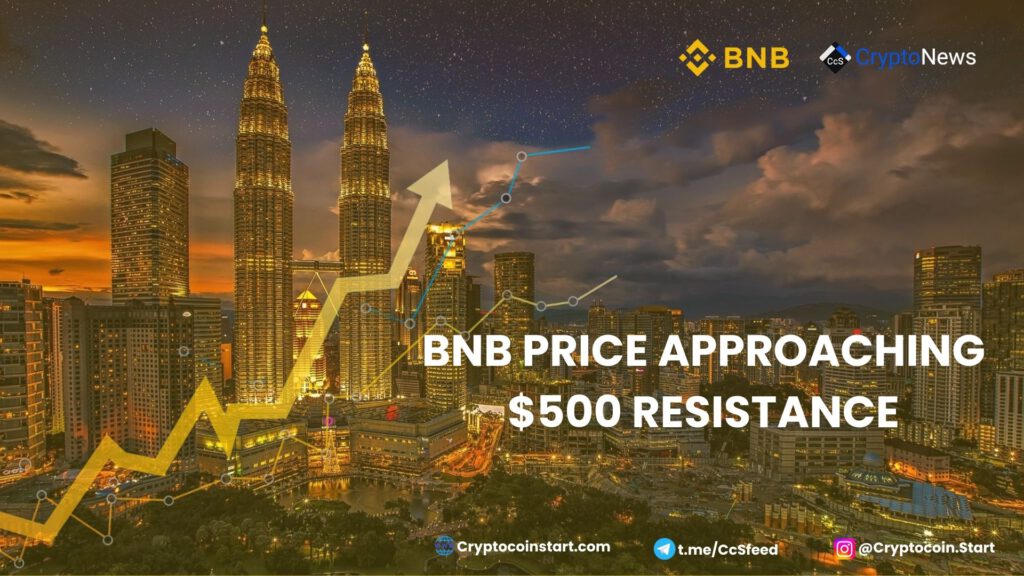 BNB Price Approaching $500 Resistance