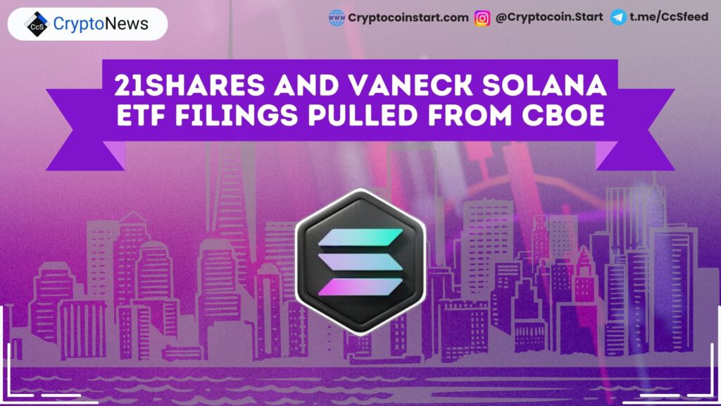 21Shares and VanEck Solana ETF Filings Pulled from CBOE