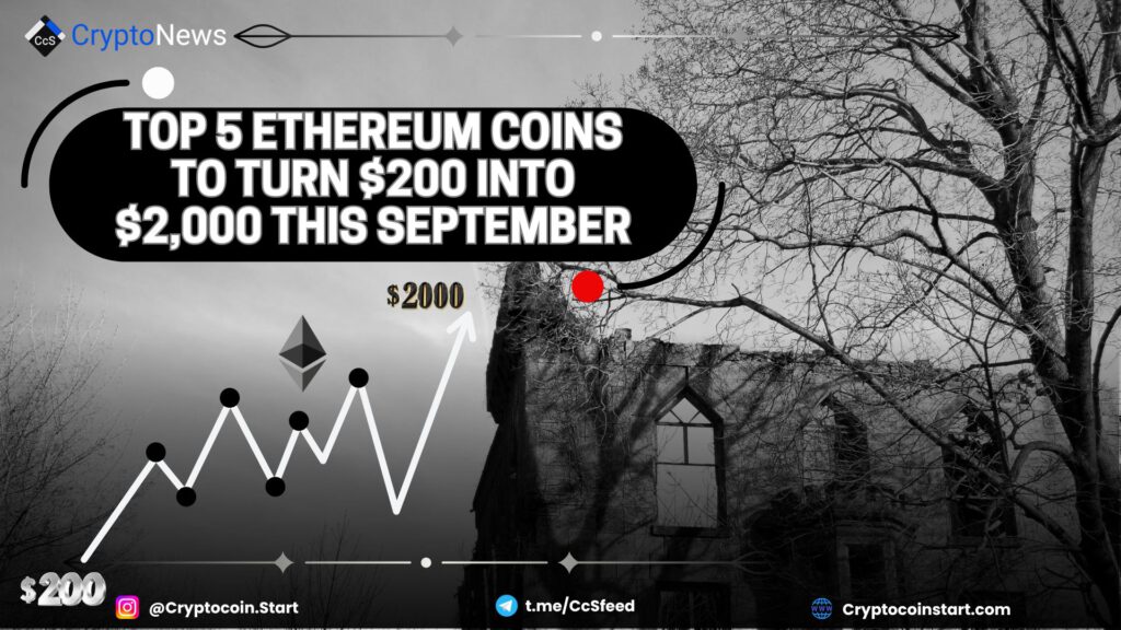 Top 5 Ethereum Coins to Turn $200 Into $2,000 This September