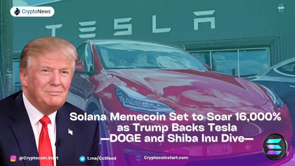 Solana Memecoin Set to Soar 16,000% as Trump Backs Tesla—DOGE and Shiba Inu Dive!