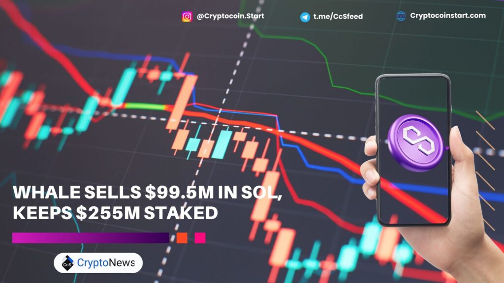 Whale Sells $99.5M in SOL, Keeps $255M Staked