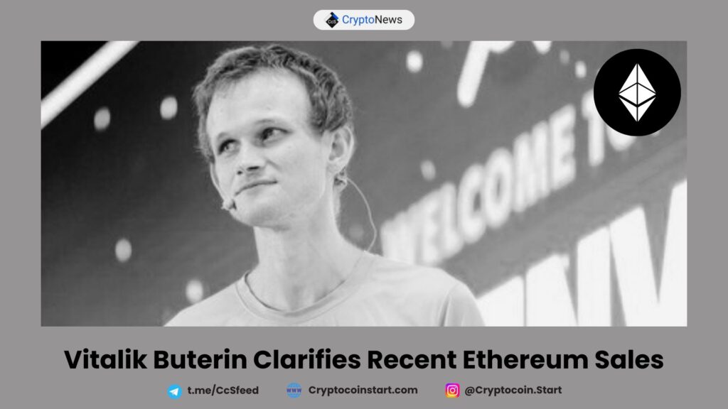 Vitalik Buterin Clarifies Recent Ethereum Sales