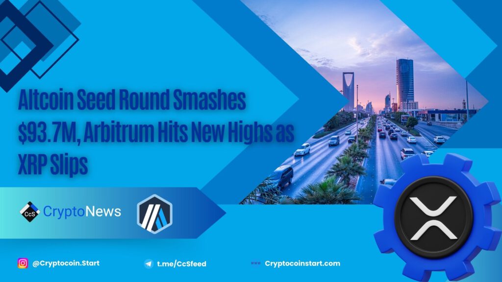 Altcoin Seed Round Smashes $93.7M, Arbitrum Hits New Highs as XRP Slips