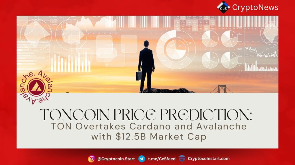 Toncoin Price Prediction: TON Overtakes Cardano and Avalanche with $12.5B Market Cap