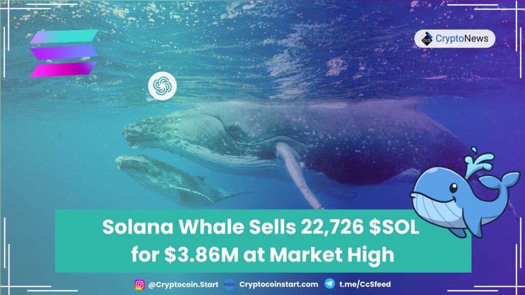 Solana Whale Sells 22,726 $SOL for $3.86M at Market High