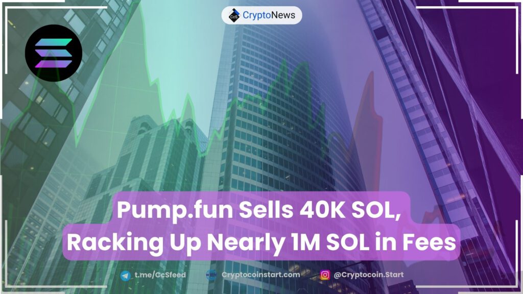 Pump.fun Sells 40K SOL, Racking Up Nearly 1M SOL in Fees