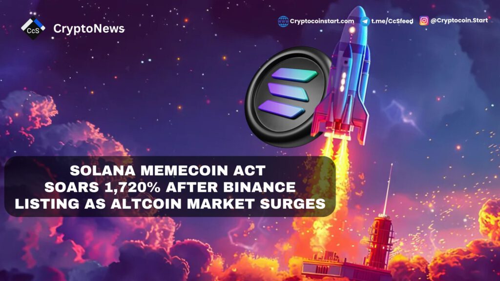 Solana Memecoin ACT Soars 1,720% After Binance Listing as Altcoin Market Surges