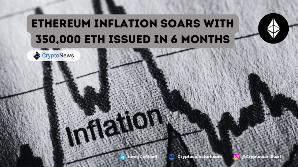 Ethereum Inflation Soars with 350,000 ETH Issued in 6 Months