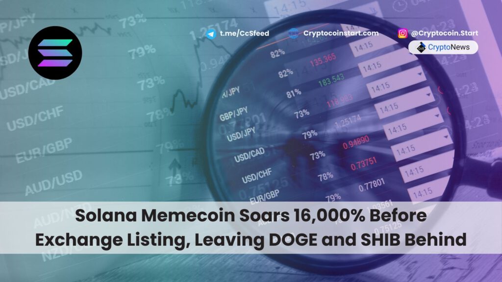 Solana Memecoin Soars 16,000% Before Exchange Listing, Leaving DOGE and SHIB Behind