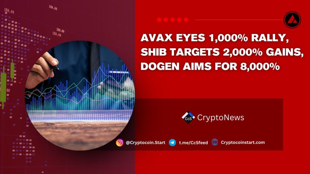 AVAX Eyes 1,000% Rally, SHIB Targets 2,000% Gains, Dogen Aims for 8,000%