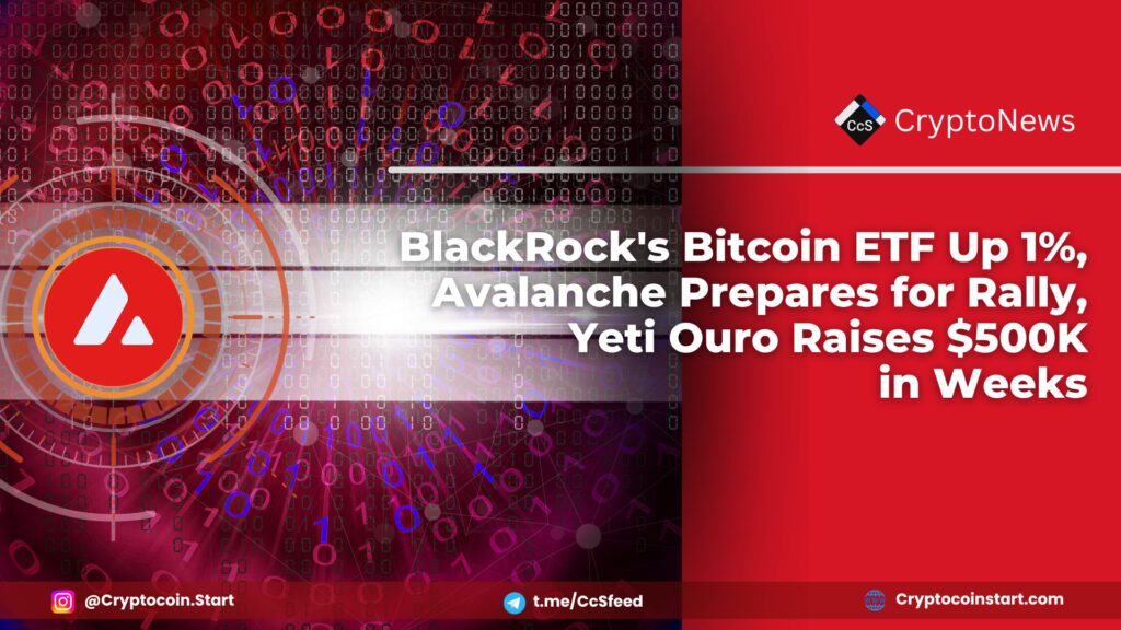 BlackRock's Bitcoin ETF Up 1%, Avalanche Prepares for Rally, Yeti Ouro Raises $500K in Weeks