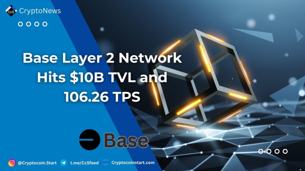 Base Layer 2 Network Hits $10B TVL and 106.26 TPS