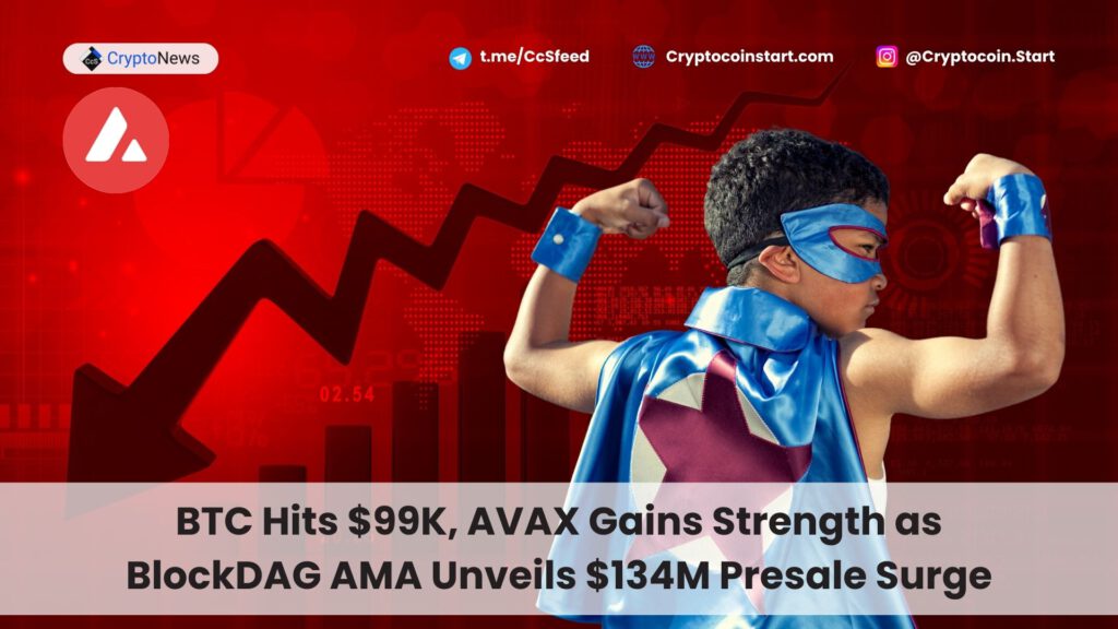 BTC Hits $99K, AVAX Gains Strength as BlockDAG AMA Unveils $134M Presale Surge