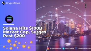 Solana Hits $100B Market Cap, Surges Past $200