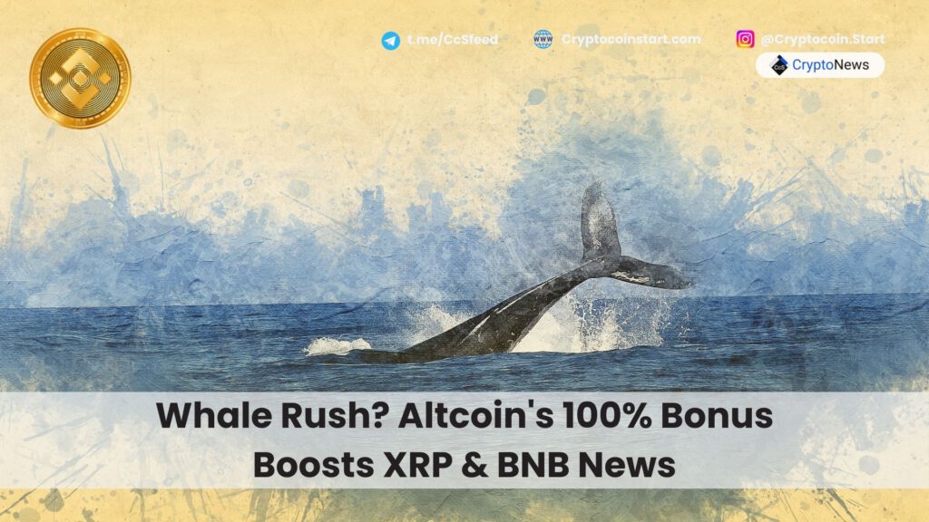 Whale Rush? Altcoin's 100% Bonus Boosts XRP & BNB News