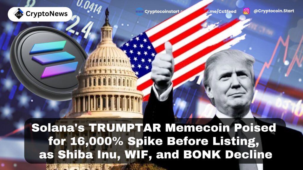 Solana's TRUMPTAR Memecoin Poised for 16,000% Spike Before Listing, as Shiba Inu, WIF, and BONK Decline