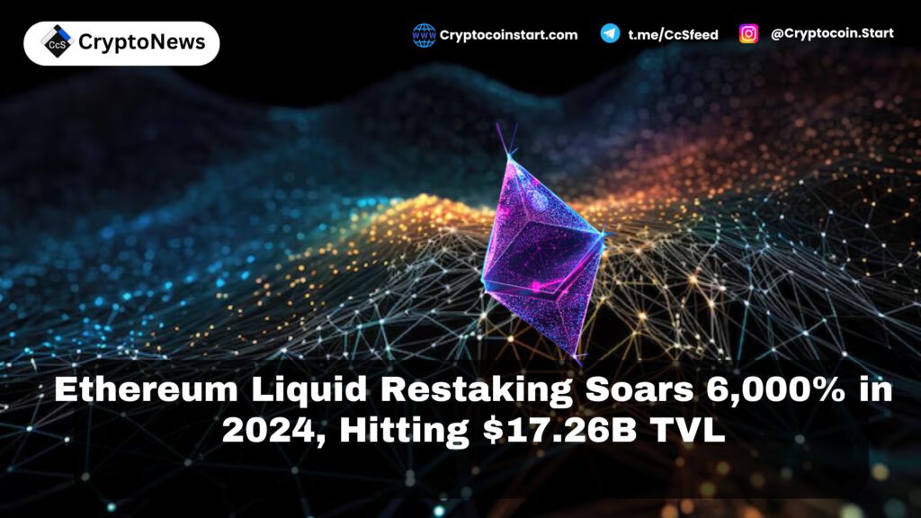 Ethereum Liquid Restaking Soars 6,000% in 2024, Hitting $17.26B TVL