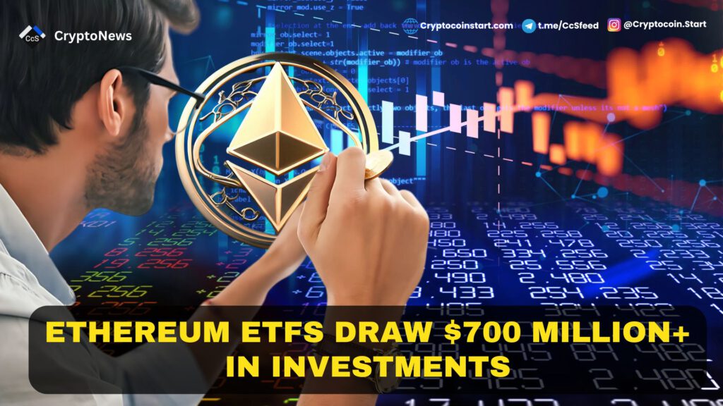 Ethereum ETFs Draw $700 Million+ in Investments