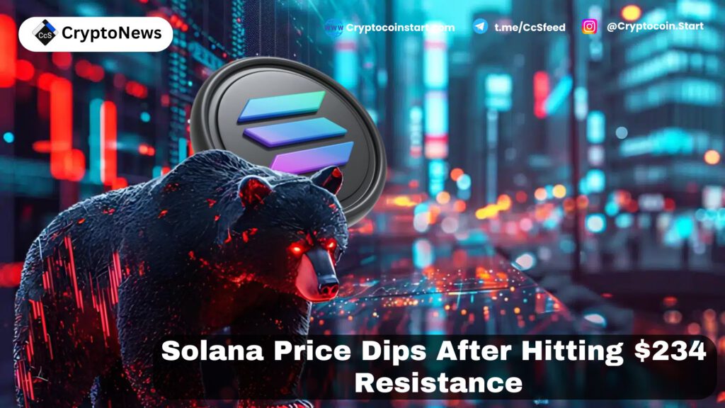 Solana Price Dips After Hitting $234 Resistance